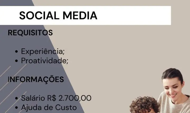 🚀 VAGA ABERTA: SOCIAL MEDIA | JAGUARUNA/SC